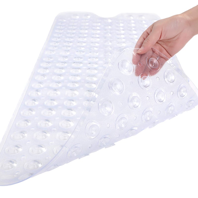 TreeBud Tree Bud Bathtub Mats for Shower Tub Non-Slip Bath Mat 39 x 16 Inch Extra Long Shower Mat, Bath Tub Mat for Bathroom with Machine Washable, BPA Free for Kids (Clear) - Image 2